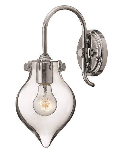 Foto para 100w Sconce Congress MED Clear Glass Chrome