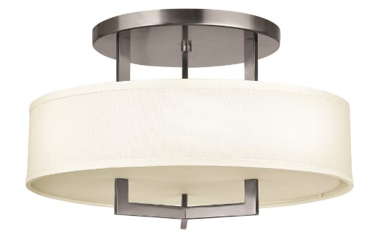 Foto para 75w Foyer Hampton MED Antique Nickel Semi-flush Mount