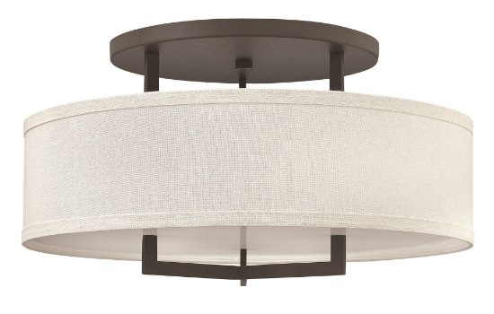 Picture of 100w Foyer Hampton MED Buckeye Bronze Semi-flush Mount