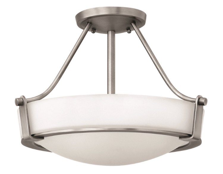 Foto para 100w Foyer Hathaway MED Etched Antique Nickel Semi-flush Mount