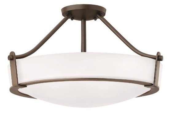 Foto para 48w Foyer Hathaway LED Etched Olde Bronze Semi-flush Mount