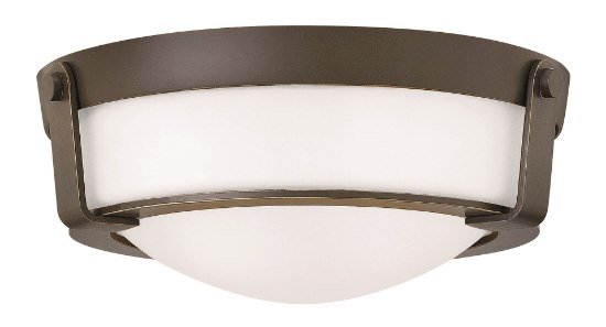 Foto para 16w Foyer Hathaway LED Etched Olde Bronze Flush Mount