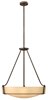 Picture of 100w Foyer Hathaway MED Etched Amber Olde Bronze Stem Hung Foyer