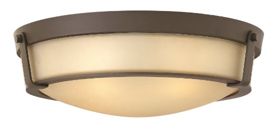 Foto para 48w Foyer Hathaway LED Etched Amber Olde Bronze Flush Mount