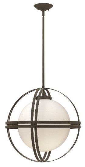 Picture of 100w Mini-Pendant Atrium MED Etched Opal Bronze Stem Hung Foyer