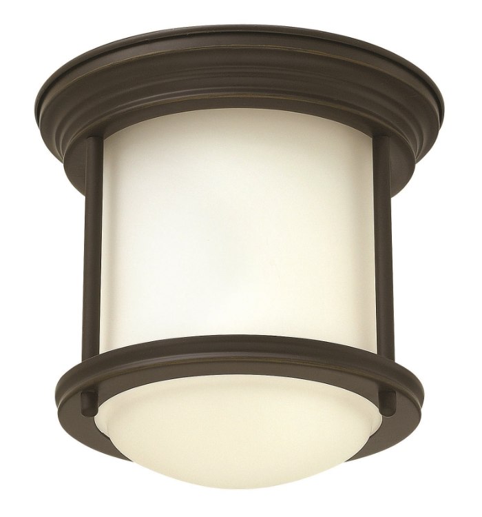 Foto para 15w Foyer Hadley LED Etched Opal Oil Rubbed Bronze Flush Mount