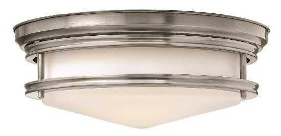 Foto para 32w Foyer Hadley LED Etched Opal Antique Nickel Flush Mount