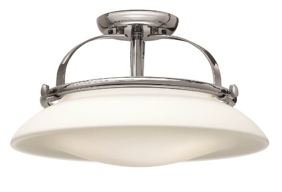 Picture of 100w Foyer Hutton MED Etched Opal Chrome Semi-flush Mount