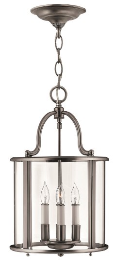 Picture of 60w Foyer Gentry CAND Clear Rounded Panels Pewter Single Tier Foyer