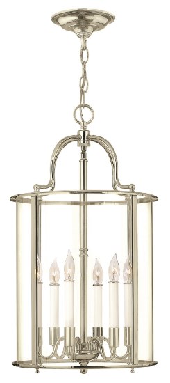 Picture of 60w Foyer Gentry CAND Clear Rounded Panels Polished Nickel Single Tier Foyer