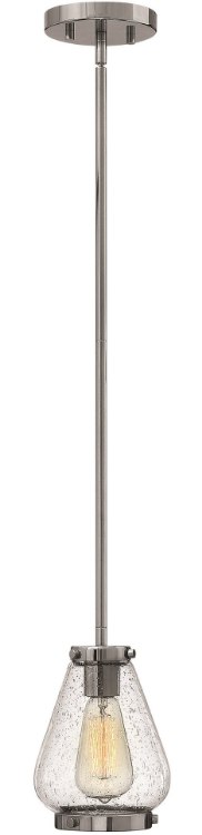 Foto para 100w Mini-Pendant Finley MED Clear Seedy Chrome