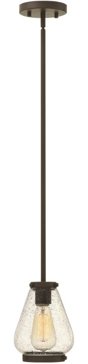 Foto para 100w Mini-Pendant Finley MED Clear Seedy Oil Rubbed Bronze