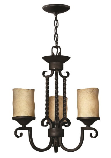 Picture of 100w Chandelier Casa MED Antique Scavo Olde Black Three Light