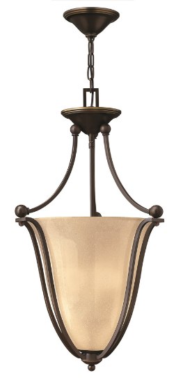 Foto para 60w Foyer Bolla CAND Light Amber Seedy Olde Bronze Inverted Pendant