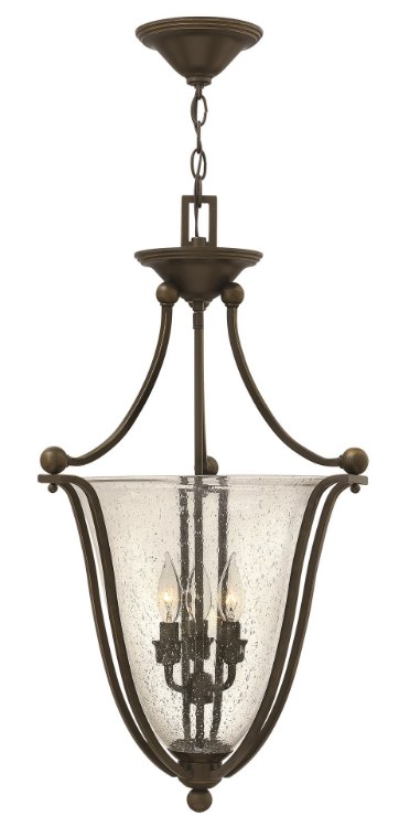 Picture of 60w Foyer Bolla CAND Clear Seedy Olde Bronze Inverted Pendant
