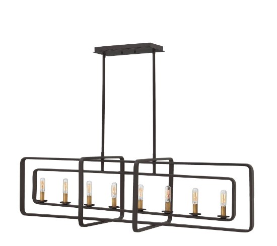 Picture of 60w Foyer Quentin CAND Buckeye Bronze Stem Hung Linear