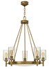 Picture of 100w Chandelier Collier MED Clear Seedy and Etched Heritage Brass Single Tier Foyer