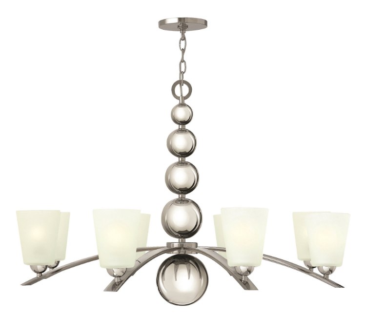 Picture of 100w Chandelier Zelda MED Etched Polished Nickel Single Tier Foyer