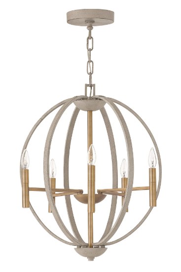 Foto para 60w Chandelier Euclid CAND Cement Gray Single Tier