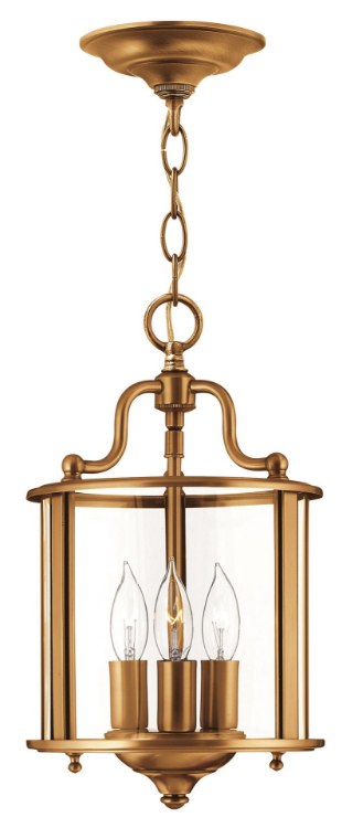 Picture of 60w Foyer Gentry CAND Clear Rounded Panels Heirloom Brass Single Tier Foyer