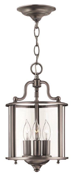 Picture of 60w Foyer Gentry CAND Clear Rounded Panels Pewter Single Tier Foyer