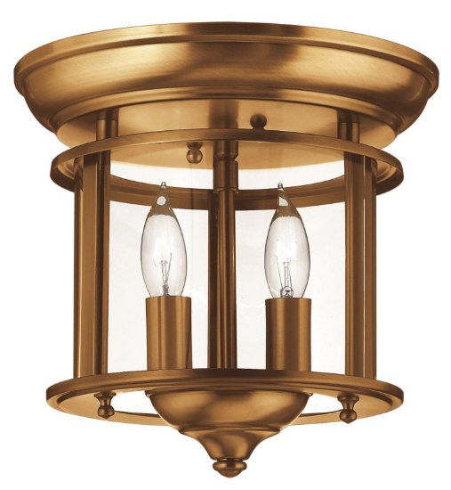 Foto para 40w Foyer Gentry CAND Clear Rounded Panels Heirloom Brass Flush Mount