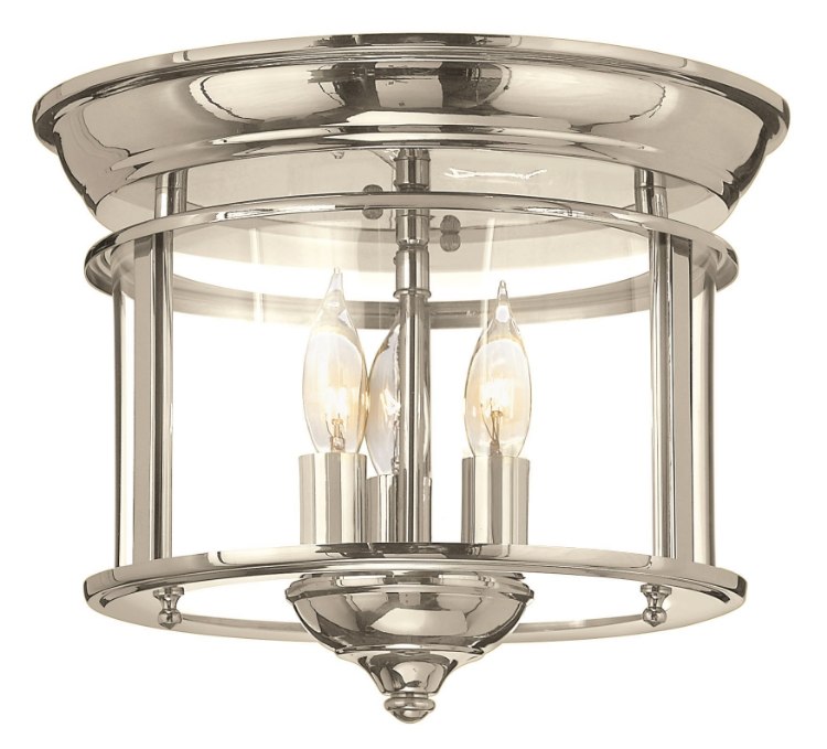 Picture of 40w Foyer Gentry CAND Clear Rounded Panels Polished Nickel Flush Mount
