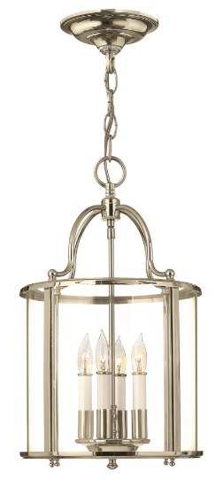 Picture of 60w Foyer Gentry CAND Clear Rounded Panels Polished Nickel Single Tier Foyer