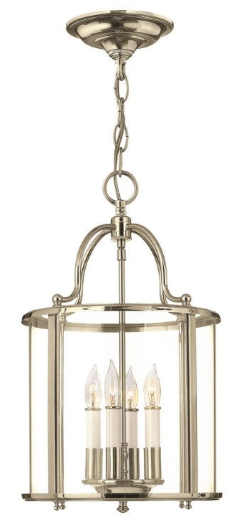 Foto para 60w Foyer Gentry CAND Clear Rounded Panels Polished Nickel Single Tier Foyer