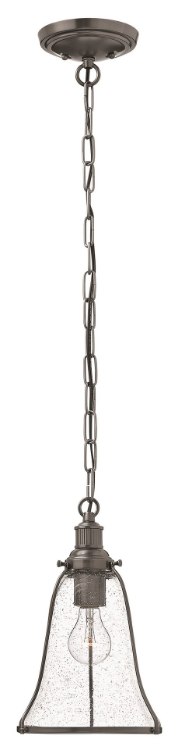 Foto para 100w Mini-Pendant Marlowe MED Clear Seedy Antique Nickel
