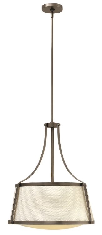 Picture of 75w Foyer Charlotte MED Etched Opal Antique Nickel Inverted Pendant