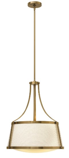 Foto para 75w Foyer Charlotte MED Etched Opal Brushed Caramel Inverted Pendant