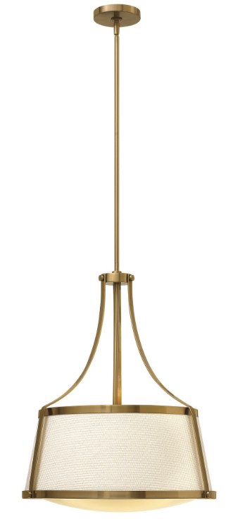 Picture of 75w Foyer Charlotte MED Etched Opal Brushed Caramel Inverted Pendant