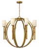 Foto para 100w Chandelier Margeaux MED Etched Opal Vintage Brass Stem Hung