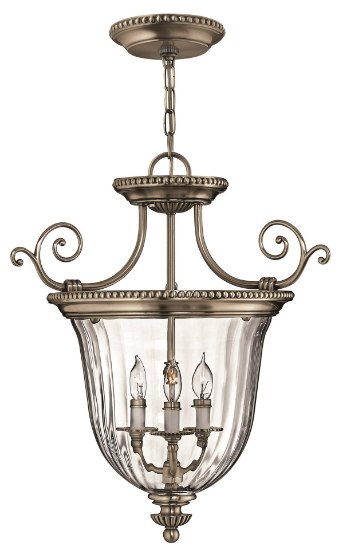 Foto para 60w Foyer Cambridge CAND Clear Optic Pewter Large Pendant Foyer