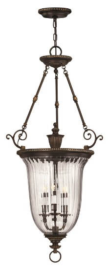 Foto para 60w Foyer Cambridge CAND Clear Optic Olde Bronze Large Pendant Foyer