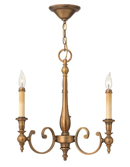 Foto para 60w Chandelier Yorktown CAND Brushed Bronze Three Light