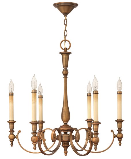 Foto para 60w Chandelier Yorktown CAND Brushed Bronze Single Tier