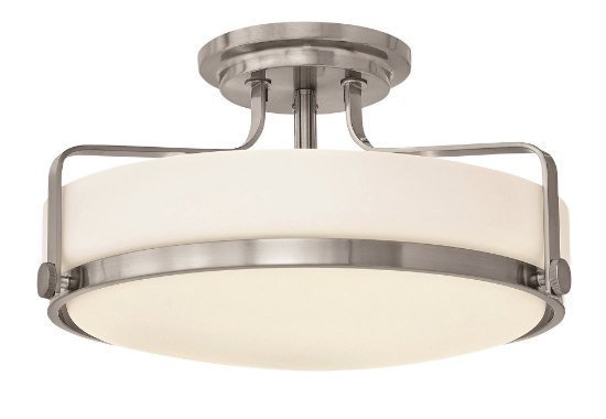 Picture of 100w Foyer Harper MED Etched Opal Brushed Nickel Semi Flush Mount