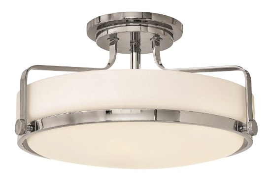 Foto para 48w Foyer Harper LED Etched Opal Chrome Semi Flush Mount