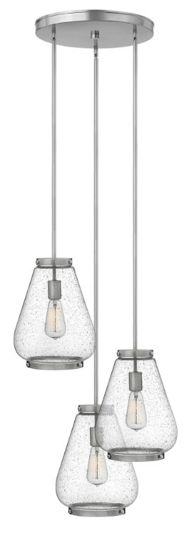 Picture of 100w Pendant Finley MED Clear Seedy Brushed Nickel Pendant Pairings