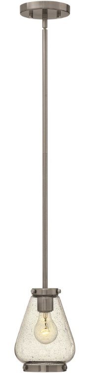 Foto para 100w Mini-Pendant Finley MED Clear Seedy Brushed Nickel
