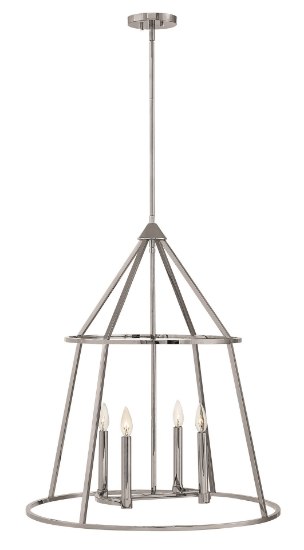 Foto para 60w Chandelier Middleton CAND Polished Nickel Stem Hung Pendant