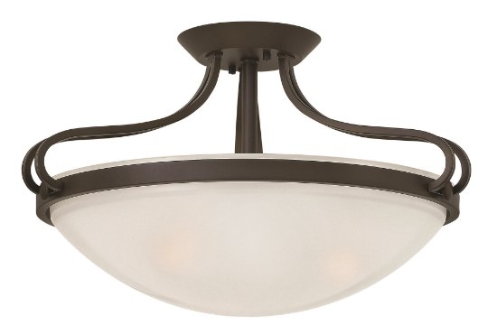 Picture of 100w Foyer Paxton MED Clear Etched Olde Bronze Semi-flush Mount