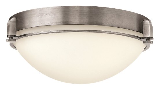 Picture of 60w Foyer Logan MED Etched Opal Antique Nickel Flush Mount