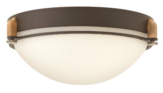 Picture of 60w Foyer Logan MED Etched Opal Buckeye Bronze Flush Mount