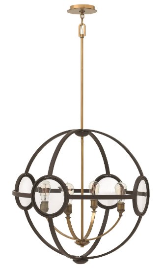 Picture of 100w Chandelier Fulham MED Clear Beveled Buckeye Bronze Single Tier