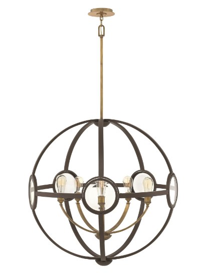 Picture of 100w Chandelier Fulham MED Clear Beveled Buckeye Bronze Single Tier