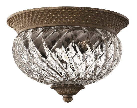 Foto para 60w Bath Plantation MED Clear Optic Pearl Bronze Flush Mount