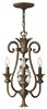 Foto para 60w Chandelier Plantation CAND Clear Optic Pearl Bronze Three Light